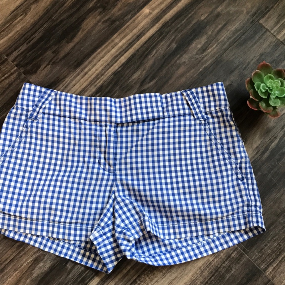 🎀 J crew blue gingham shorts